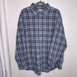 Haggar Gray and Blue Button Down Shirt